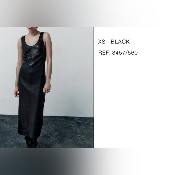 NWT Zara Faux Leather Midi Dress - Picture 10 of 10